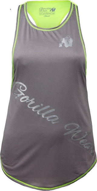 Gorilla Wear Florida Stringer Tank Top - Grey-Neon Lime - Urban Gym Wear