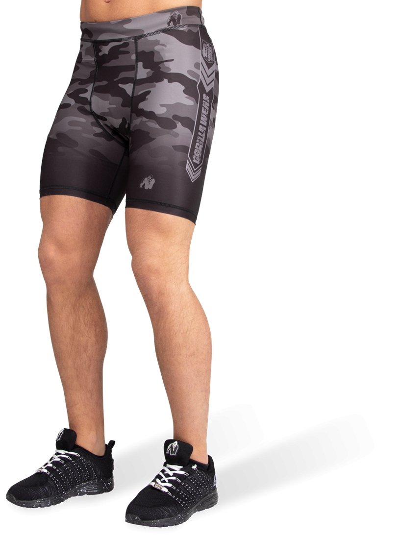Gorilla Wear Franklin Shorts - Black-Grey Camo - Urban Gym Wear