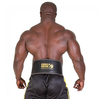 Gorilla Wear Full Leather Padded Belt - Black - Urban Gym Wear