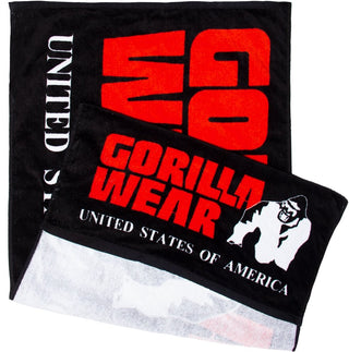 Gorilla Wear Functional Gym Towel - Black-Red - Urban Gym Wear