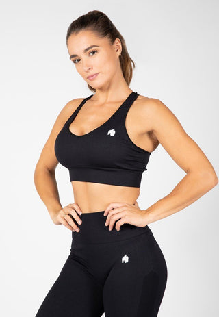 Gorilla Wear Hilton Seamless Sports Bra - Black - Urban Gym Wear