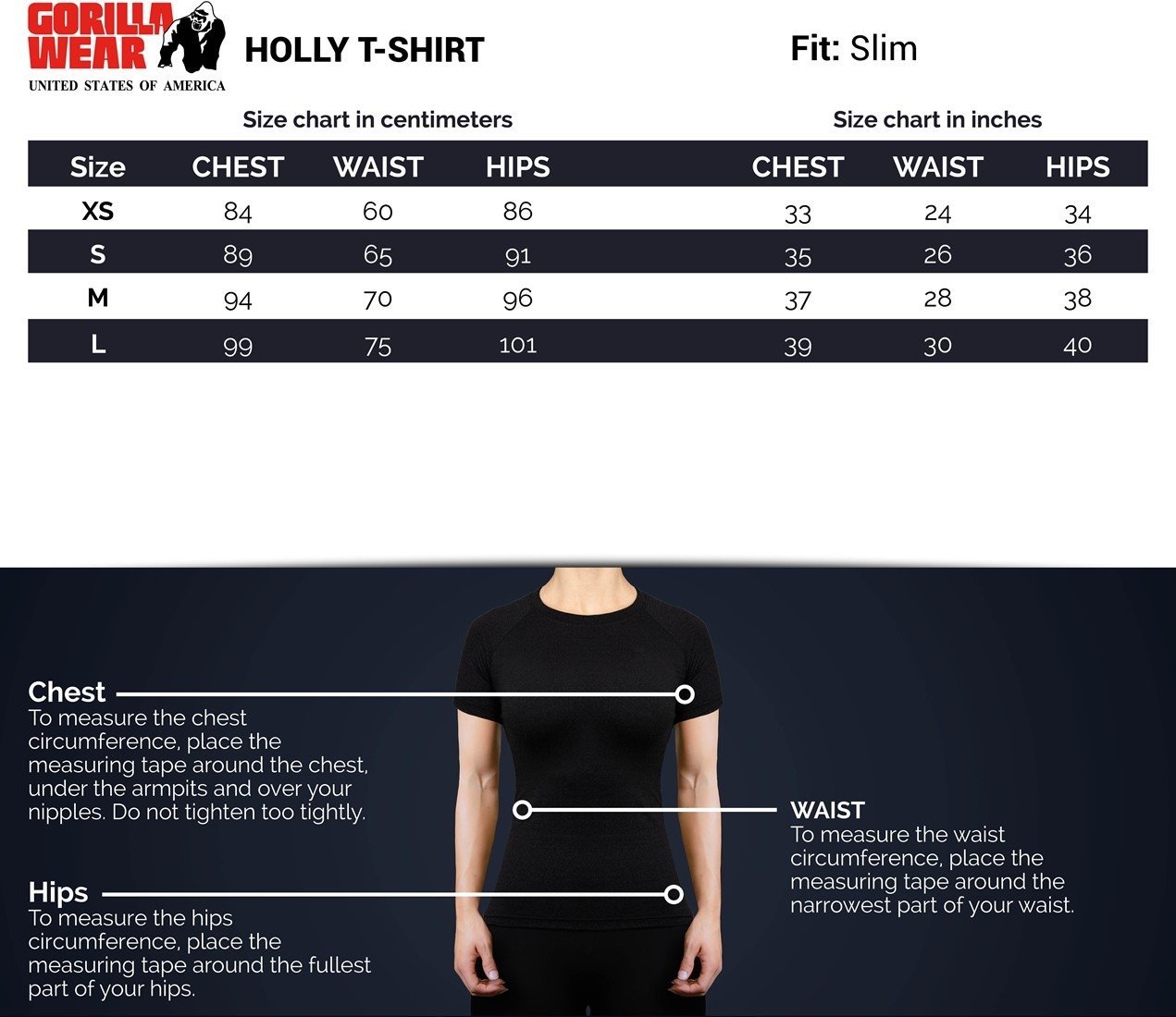 Gorilla Wear Holly T-Shirt - Black - Urban Gym Wear
