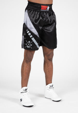 Gorilla Wear Hornell Boxing Shorts - Black/Grey - Urban Gym Wear