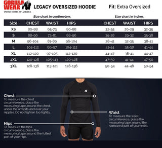 Gorilla Wear Legacy Oversized Hoodie - White/Black - Urban Gym Wear