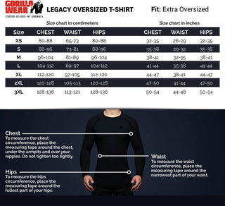 Gorilla Wear Legacy Oversized T-Shirt - Black - Urban Gym Wear