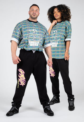 Gorilla Wear Legacy Oversized T-Shirt - Blue/Purple/Yellow - Urban Gym Wear