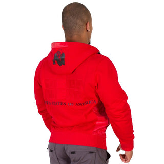 Gorilla Wear Logo Hooded Jacket - Red - Urban Gym Wear