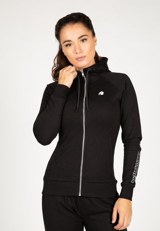 Gorilla Wear Marion Zipped Hoodie - Black - Urban Gym Wear