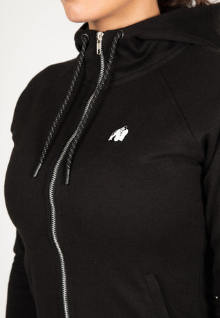 Gorilla Wear Marion Zipped Hoodie - Black - Urban Gym Wear