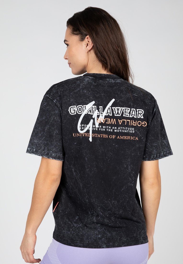 Gorilla Wear Medina Oversized T-Shirt - Washed Black - Urban Gym Wear