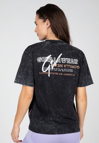 Gorilla Wear Medina Oversized T-Shirt - Washed Black - Urban Gym Wear