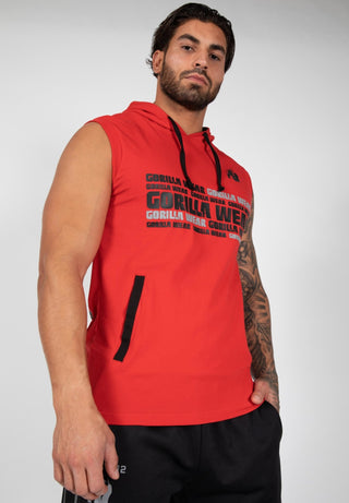 Gorilla Wear Melbourne S-L Hooded T-Shirt - Red - Urban Gym Wear