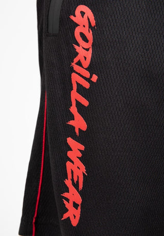 Gorilla Wear Mercury Mesh Shorts - Black/Red - Urban Gym Wear