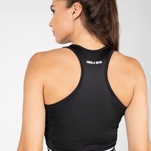 Gorilla Wear Mesa Zip Front Crop Top - Black - Urban Gym Wear