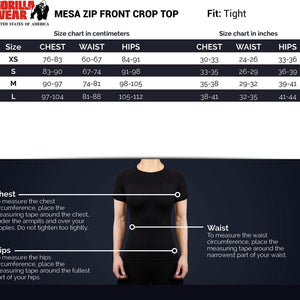 Gorilla Wear Mesa Zip Front Crop Top - Black - Urban Gym Wear