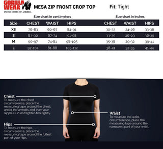 Gorilla Wear Mesa Zip Front Crop Top - Black - Urban Gym Wear