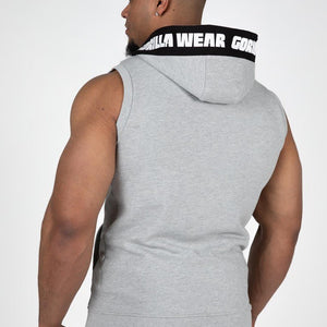 Gorilla Wear Milwaukee S/L Zipped Hoodie - Grey Melange - Urban Gym Wear