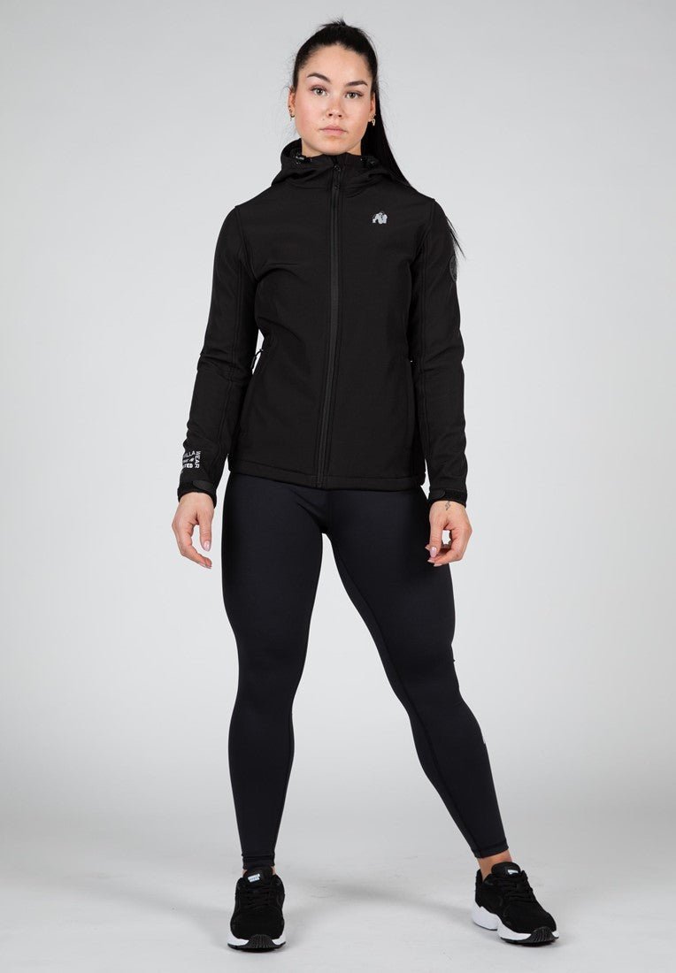 Gym Shell Jacket Gorilla Wear Mina Softshell Jacket - Black - Urban Gym Wear