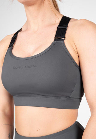 Gorilla Wear Monroe Sports Bra - Grey - Urban Gym Wear