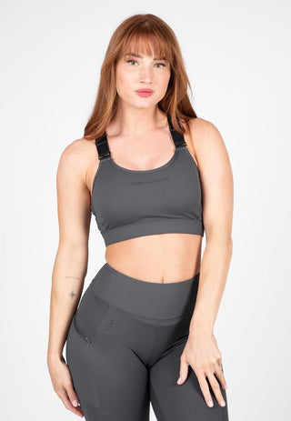Gorilla Wear Monroe Sports Bra - Grey - Urban Gym Wear