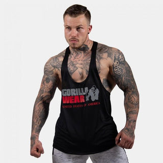 Gorilla Wear Nashville Tank Top - Black-Red - Urban Gym Wear