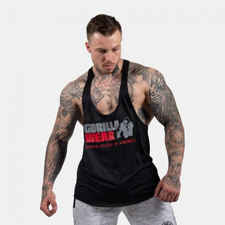 Gorilla Wear Nashville Tank Top - Black-Red - Urban Gym Wear