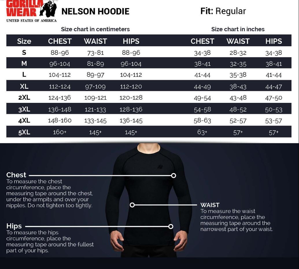 Gorilla Wear Nelson Hoodie - Black - Urban Gym Wear