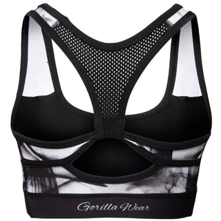 Gorilla Wear Phoenix Sports Bra - Black-White - Urban Gym Wear
