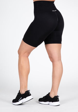 Gorilla Wear Quincy Seamless Cycling Shorts - Black - Urban Gym Wear