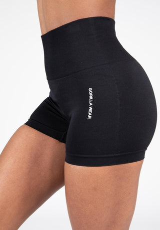 Gorilla Wear Quincy Seamless Shorts - Black - Urban Gym Wear