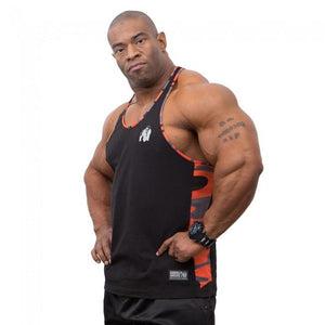 Gorilla Wear Sacramento Camo Mesh Tank top - Black-Neon Orange - Urban Gym Wear