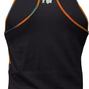 Gorilla Wear Sacramento Camo Mesh Tank top - Black-Neon Orange - Urban Gym Wear