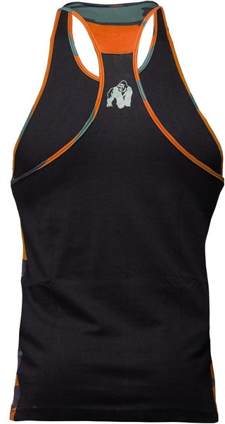 Gorilla Wear Sacramento Camo Mesh Tank top - Black-Neon Orange - Urban Gym Wear