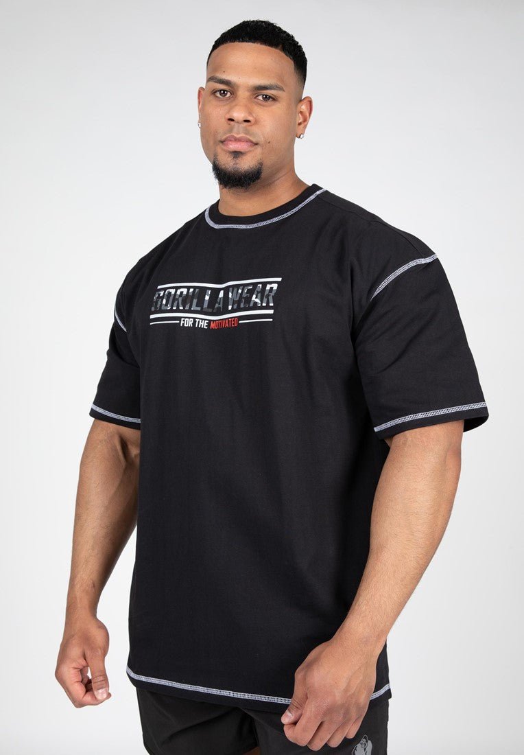 Gorilla Wear Saginaw Oversized T-Shirt Black Urban Gym Wear