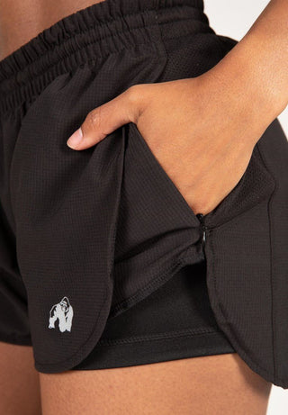 Gorilla Wear Salina 2-In-1 Shorts - Black - Urban Gym Wear