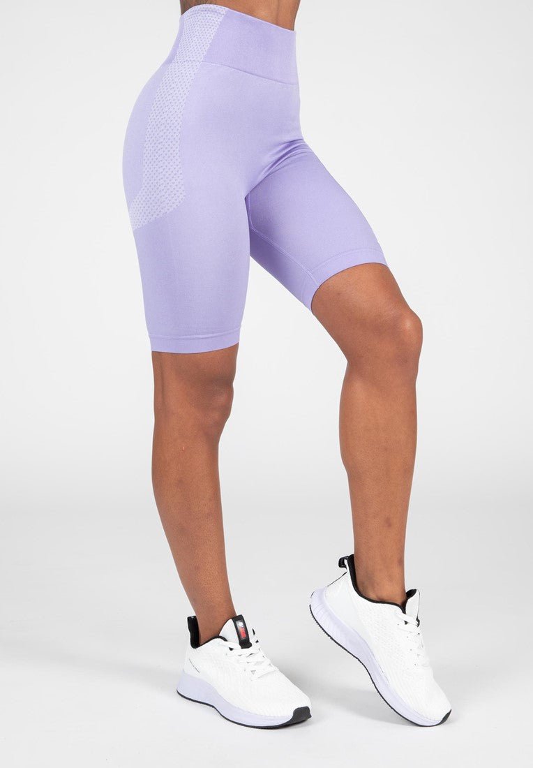 Gorilla Wear Selah Seamless Cycling Shorts - Lilac - Urban Gym Wear