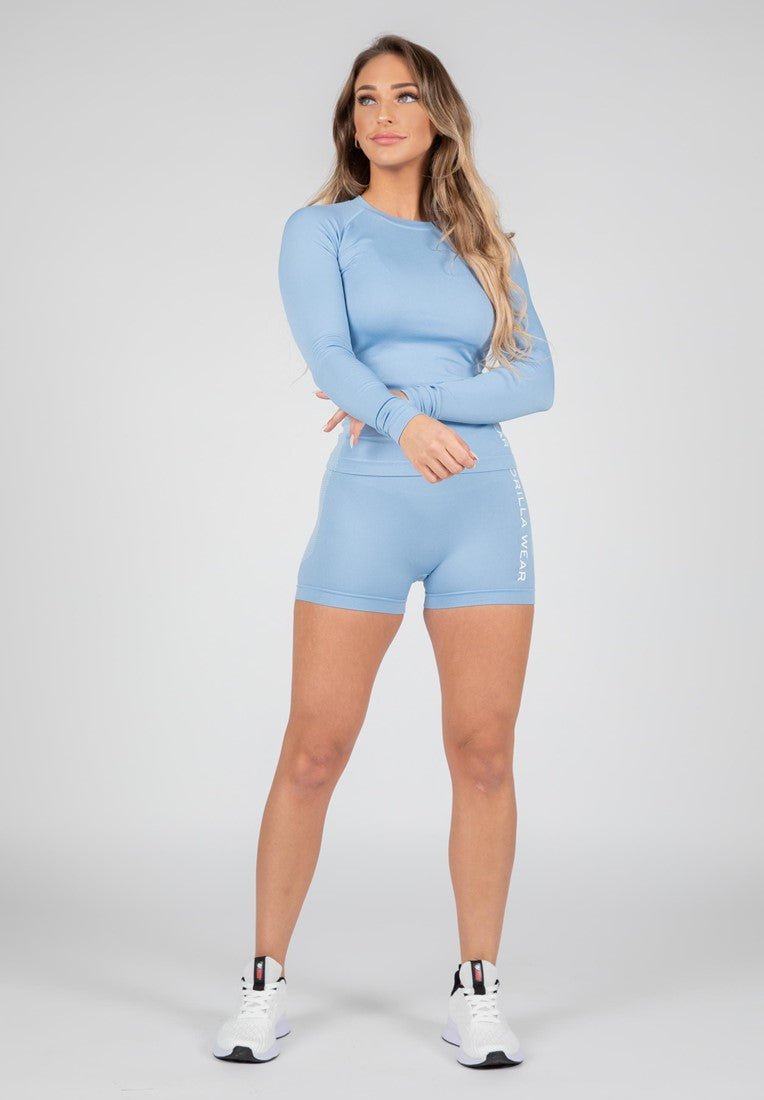 Gorilla Wear Selah Seamless Shorts - Light Blue - Urban Gym Wear