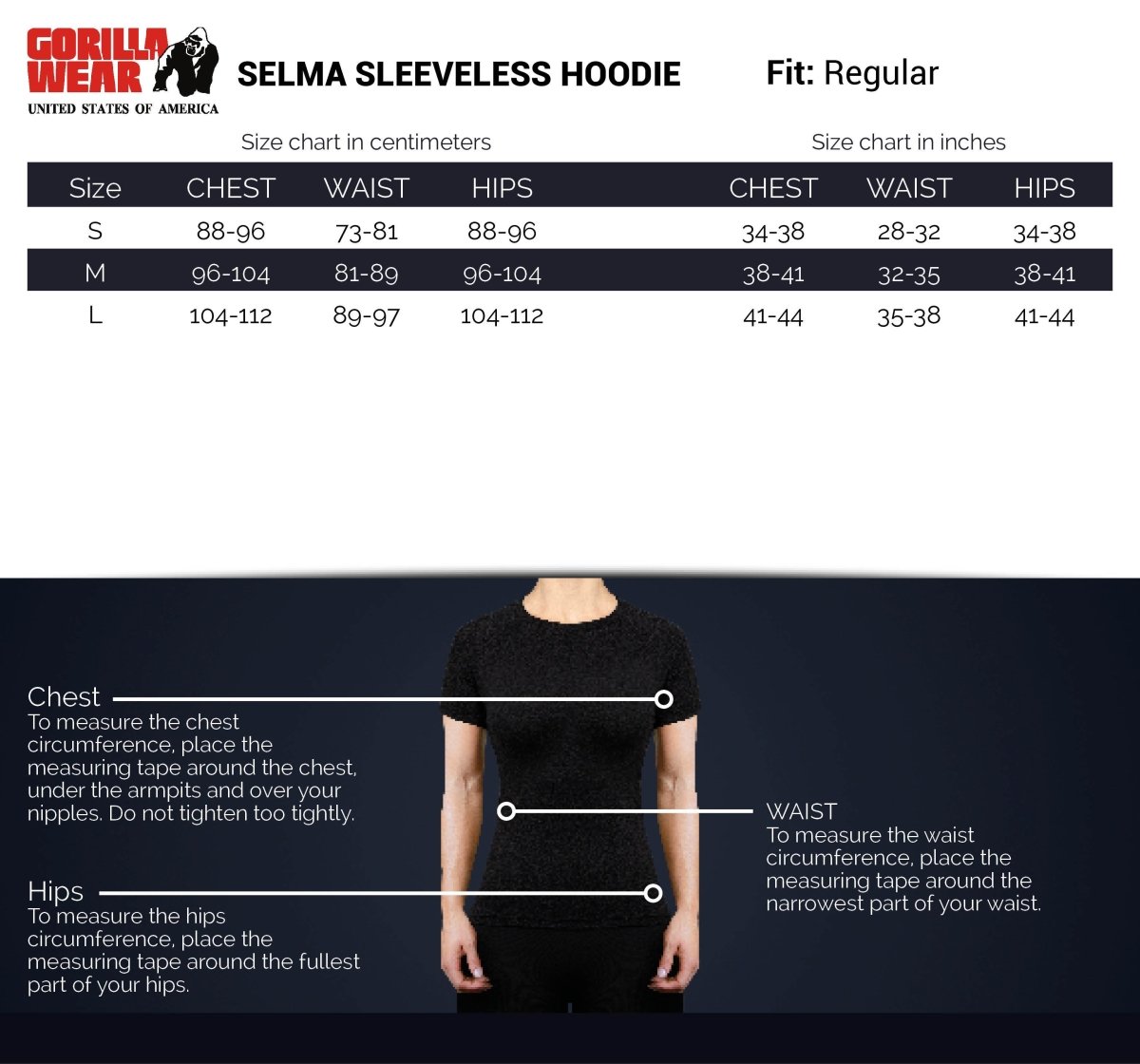 Gorilla Wear Selma Sleeveless Hoodie - Grey - Urban Gym Wear