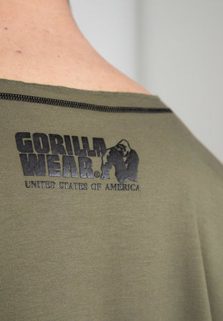 Gorilla Wear Sheldon Work Out Top - Army Green - Urban Gym Wear