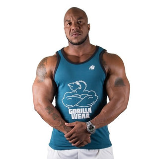 Gorilla Wear Stretch Tank Top - Navy - Urban Gym Wear