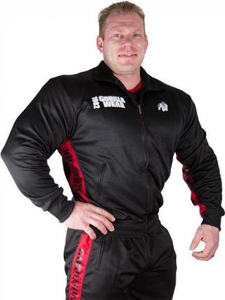 Gorilla Wear Track Jacket - Black/Red - Urban Gym Wear