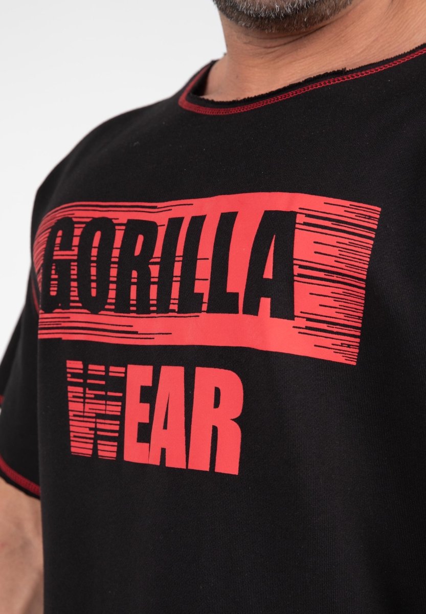 Gorilla Wear Wallace Workout Top - Black/Red - Urban Gym Wear
