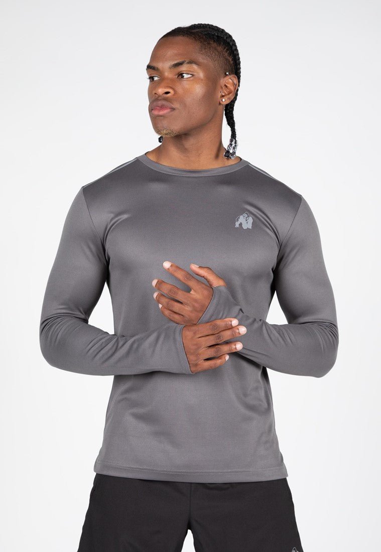 Gorilla Wear Washington Long Sleeve Grey Urban Gym Wear
