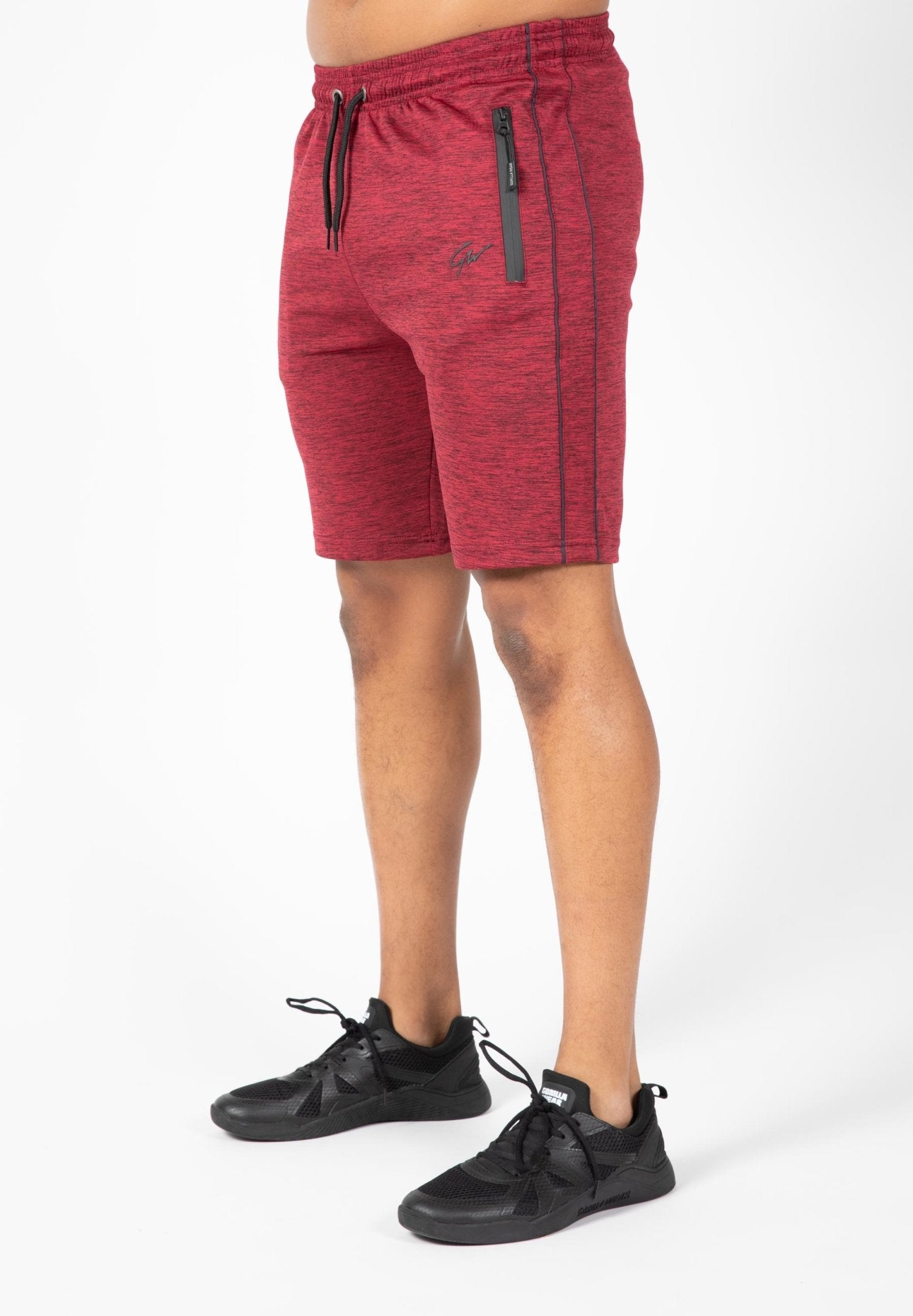 Gorilla Wear Wenden track Shorts - Burgundy Red - Urban Gym Wear