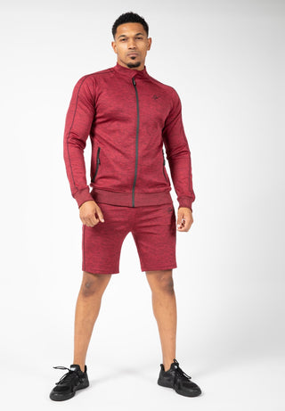 Gorilla Wear Wenden track Shorts - Burgundy Red - Urban Gym Wear