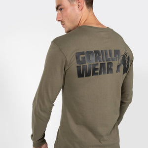 Gorilla Wear Williams Longsleeve - Army Green - Urban Gym Wear