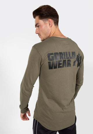 Gorilla Wear Williams Longsleeve - Army Green - Urban Gym Wear