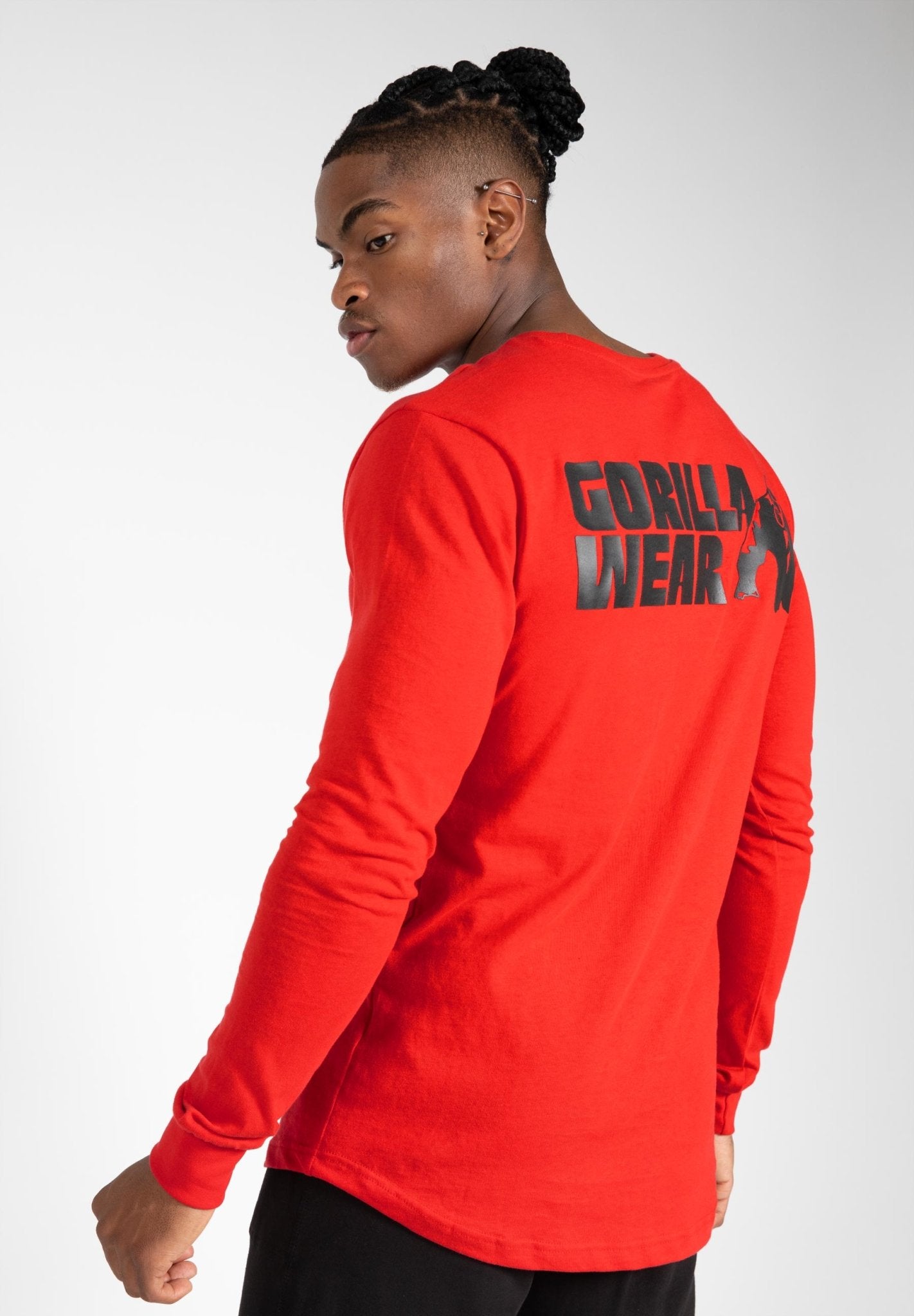 Gorilla Wear Williams Longsleeve - Red - Urban Gym Wear
