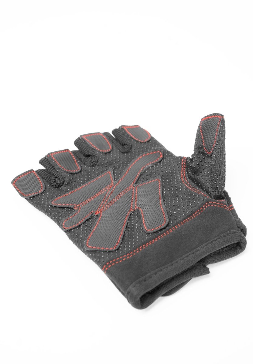 Gorilla Wear Women's Fitness Gloves - Black/Red Stitched - Urban Gym Wear