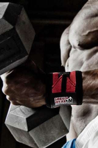 Gorilla Wear Wrist Wraps PRO - Black-Red - Urban Gym Wear